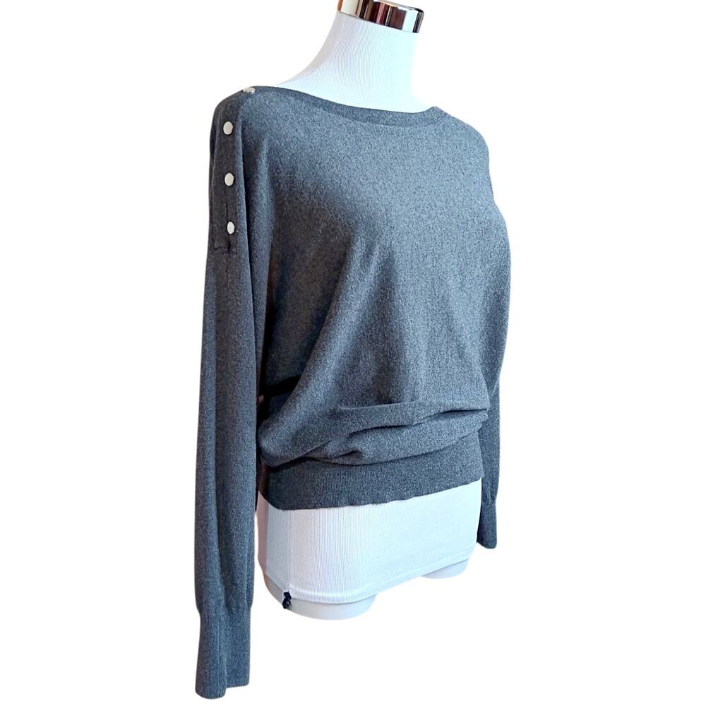 JM COLLECTION Sweater Top S Relaxed Dark Gray Casual Career Office Comfort Soft - Picture 2 of 9